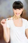 Pretty Woman With Necklaces Stock Photo