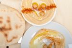 Hummus With Pita Bread Stock Photo