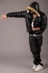 Black African Rap Performer Stock Photo