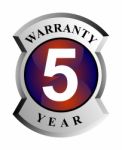 5 Year Warranty Shield Stock Photo