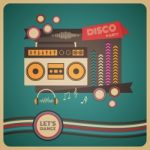 Boombox Disco Party Poster Stock Photo