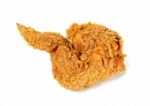 Fried Chicken Isolated On The White Background Stock Photo