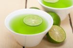 Green Lime Lemonade Stock Photo