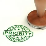 Priority Stamp Stock Photo