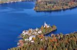 Sunny Autumn Day On The Lake In Mountains Of South Austria Stock Photo