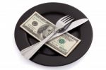 Money On Plate Stock Photo