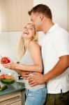 Female Chopping Fresh Vegatable Stock Photo