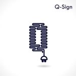 Creative Q- Letter Icon Abstract Logo Design  Template Stock Photo