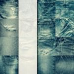 Collage Set Of Jeans Background With Blank For Text Stock Photo