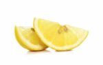 Slice Lemon Isolated On The White Background Stock Photo