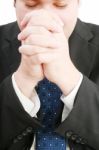 Businessman Praying For Success Stock Photo