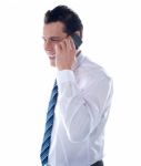 Businessman Talking Over Phone Stock Photo