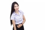 Portrait Of  Student University Uniform Stock Photo