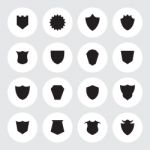 Shield Icon Set Circle  Illustration Stock Photo