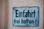 Old German No Parking Sign Stock Photo