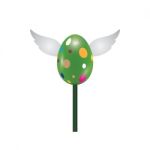 Easter Egg Fly Wing Lollipop Sweet Realistic Color Design  Stock Photo