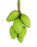 Green Mango Isolated On A White Background Stock Photo