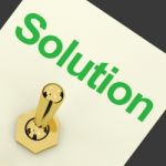 Solution Word And Golden Switch Stock Photo