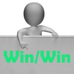 Win Win Sign Means Positive Outcome For Both Parties Stock Photo