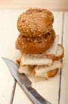 Organic Bread Over Rustic Table Stock Photo