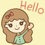 Cute Girl Saying Hello, Cartoon Illustration Stock Photo