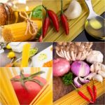 Healthy Vegetarian Vegan Food Collage Stock Photo