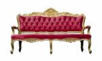 Vintage Luxury Red Sofa Armchair Isolated On White Stock Photo