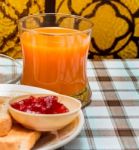 Fruit Jam Represents Butter Toast And Break Stock Photo