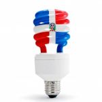 Dominican Republic Flag On Lamp Stock Photo