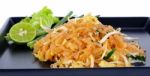 Thai Food Pad Thai , Stir Fry Noodles Stock Photo