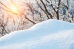 Fresh Snow Cover,winter Background Stock Photo