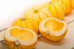 Fresh Yellow Pumpkin Stock Photo