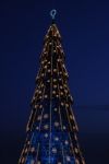 Beautiful Tall Christmas Tree (at Sunset) Stock Photo