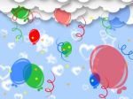 Celebrate Balloons Indicates Backgrounds Template And Party Stock Photo