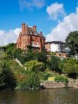 Houses Along The River Dee At Chester Stock Photo