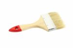 Paint Brush Wooden Handle On White Background Stock Photo