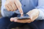 Man With Smartphone Stock Photo