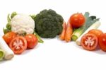 Mix Vegetables On White Background Stock Photo