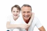 Smiling Shot Of A Father And Son Stock Photo