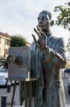 Bistrita, Transylvania/romania - September 17 : Bronze Statue Of Stock Photo