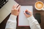 Work Table Of Simply Business Woman Stock Photo