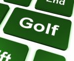 Golf Key Means Golfer Club Or Golfing Stock Photo