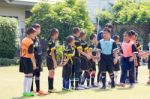 Bangkok, Thailand - Nov 2016: In The Nov 23, 2016. Youth Soccer Match, In Pieamsuwan Elementary School Stock Photo