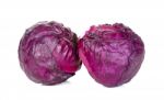 Red Cabbage Isolated On The White Background Stock Photo