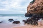 Beautiful Albandeira Beach, Algarve, Portugal Stock Photo