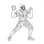 Quarterback Throwing Action Zentagle Stock Photo