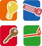 Objects Icons Stock Photo