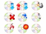 Cd Rom Icon Set Stock Photo