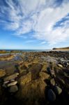 In Lanzarote Spain  Rock Stone Sky Cloud Beach Stock Photo