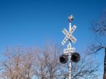 Railroad Crossing Sign Stock Photo